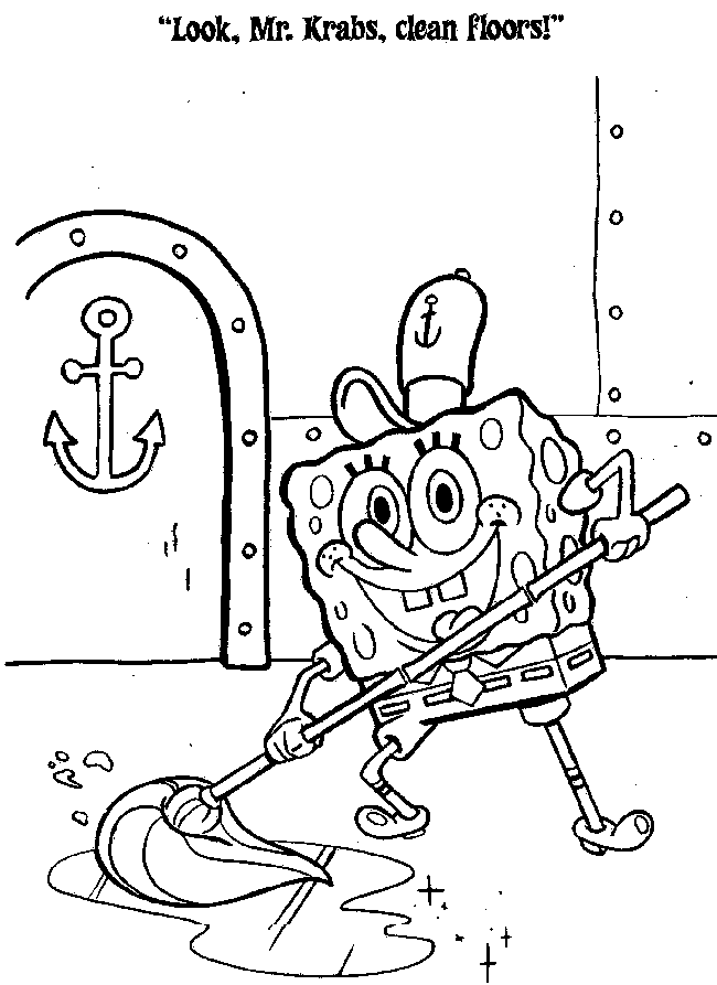 Plansa de colorat cu Spongebob 43 57